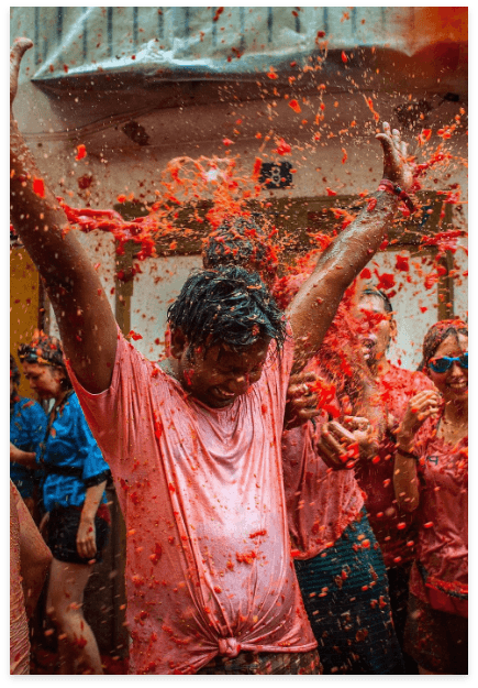 Crazy tomato fight